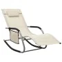 Tumbona de textilene crema y gris by vidaXL, Loungers - Ref: Foro24-310506, Price: 109,18 €, Discount: %