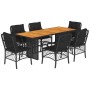 7-piece garden dining set with black synthetic rattan cushions by , Garden sets - Ref: Foro24-3212072, Price: 659,85 €, Disco...