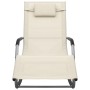 Tumbona de textilene crema y gris de vidaXL, Tumbonas - Ref: Foro24-310506, Precio: 111,20 €, Descuento: %