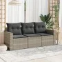 3-piece garden sofa set with gray synthetic rattan cushions by , Garden sets - Ref: Foro24-3218652, Price: 215,39 €, Discount: %