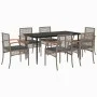 Garden dining set 7 pieces and gray synthetic rattan cushions by , Garden sets - Ref: Foro24-3213614, Price: 509,79 €, Discou...