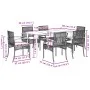 Garden dining set 7 pieces and gray synthetic rattan cushions by , Garden sets - Ref: Foro24-3213614, Price: 509,79 €, Discou...