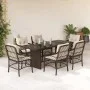 7-piece garden dining set with brown synthetic rattan cushions by , Garden sets - Ref: Foro24-3212058, Price: 727,33 €, Disco...