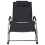 Black textilene sun lounger with cushion by vidaXL, Loungers - Ref: Foro24-310529, Price: 151,44 €, Discount: %