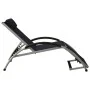 Black textilene sun lounger with cushion by vidaXL, Loungers - Ref: Foro24-310529, Price: 149,14 €, Discount: %