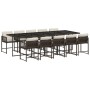Set comedor de jardín 11 pzas y cojines ratán sintético marrón de , Conjuntos de jardín - Ref: Foro24-3211473, Precio: 629,27 €