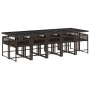 Garden dining set 11 pieces and brown synthetic rattan cushions by , Garden sets - Ref: Foro24-3211473, Price: 679,10 €, Disc...