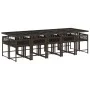 Garten-Essgruppe 11-teilig mit braunen Kunststoff-Rattan-Kissen. von , Gartensets - Ref: Foro24-3211473, Preis: 774,32 €, Rab...
