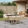 Garten-Essgruppe 7-teilig mit Kissen aus synthetischem Rattan in Beige. von , Gartensets - Ref: Foro24-3211450, Preis: 429,72...