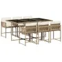 Garten-Essgruppe 7-teilig mit Kissen aus synthetischem Rattan in Beige. von , Gartensets - Ref: Foro24-3211450, Preis: 429,72...