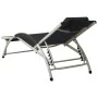 Black textilene sun lounger with cushion by vidaXL, Loungers - Ref: Foro24-310529, Price: 149,14 €, Discount: %