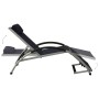 Black textilene sun lounger with cushion by vidaXL, Loungers - Ref: Foro24-310529, Price: 151,44 €, Discount: %