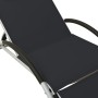 Black textilene sun lounger with cushion by vidaXL, Loungers - Ref: Foro24-310529, Price: 151,44 €, Discount: %