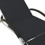 Black textilene sun lounger with cushion by vidaXL, Loungers - Ref: Foro24-310529, Price: 149,14 €, Discount: %