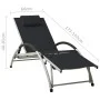 Sonnenliege mit schwarzem Textilene-Kissen von vidaXL, Liegen - Ref: Foro24-310529, Preis: 151,44 €, Rabatt: %