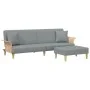 Sofa bed for 2 people with light gray velvet pillows and stool by , Sofas - Ref: Foro24-3216215, Price: 351,90 €, Discount: %