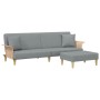 Zweiplätziges Schlafsofa mit Kissen und Hocker aus hellem grauem Samt. von , Sofas - Ref: Foro24-3216215, Preis: 344,33 €, Ra...