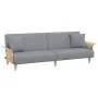 Sofa bed for 2 people with light gray velvet pillows and stool by , Sofas - Ref: Foro24-3216215, Price: 351,90 €, Discount: %