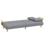 Sofa bed for 2 people with light gray velvet pillows and stool by , Sofas - Ref: Foro24-3216215, Price: 351,90 €, Discount: %
