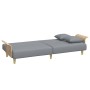 Zweiplätziges Schlafsofa mit Kissen und Hocker aus hellem grauem Samt. von , Sofas - Ref: Foro24-3216215, Preis: 344,33 €, Ra...