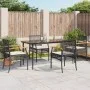 Gartenmöbel-Set, 5-teilig, mit schwarzen Polstern aus synthetischem Rattan von , Gartensets - Ref: Foro24-3213599, Preis: 380...