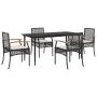 Gartenmöbel-Set, 5-teilig, mit schwarzen Polstern aus synthetischem Rattan von , Gartensets - Ref: Foro24-3213599, Preis: 380...