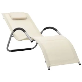 Cream and gray textilene lounger by vidaXL, Loungers - Ref: Foro24-310514, Price: 76,65 €, Discount: %