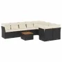 Set de sofás de jardín 10 pzas cojines ratán sintético negro de , Conjuntos de jardín - Ref: Foro24-3256147, Precio: 579,03 €...