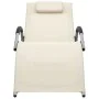 Cream and gray textilene lounger by vidaXL, Loungers - Ref: Foro24-310514, Price: 76,65 €, Discount: %