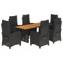 Garten-Essgruppe 9-teilig mit schwarzen Polstern aus synthetischem Rattan von , Gartensets - Ref: Foro24-3212937, Preis: 1,00...