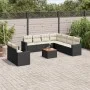 Gartensofa-Set, 10-teilig, mit schwarzen Kissen und synthetischem Rattan. von , Gartensets - Ref: Foro24-3256518, Preis: 623,...