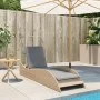 Liegestuhl mit beigem Kunststoff-Rattankissen 60x205x73 cm. von , Liegen - Ref: Foro24-368281, Preis: 165,95 €, Rabatt: %