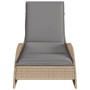 Synthetic rattan sun lounger with beige cushion 60x205x73 cm by , Loungers - Ref: Foro24-368281, Price: 168,50 €, Discount: %