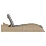 Synthetic rattan sun lounger with beige cushion 60x205x73 cm by , Loungers - Ref: Foro24-368281, Price: 165,95 €, Discount: %