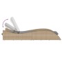 Synthetic rattan sun lounger with beige cushion 60x205x73 cm by , Loungers - Ref: Foro24-368281, Price: 168,50 €, Discount: %