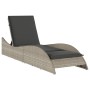 Sun lounger with light gray synthetic rattan cushion 60x205x73 cm by , Loungers - Ref: Foro24-368283, Price: 156,50 €, Discou...