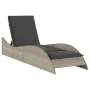 Tumbona con cojín ratán sintético gris claro 60x205x73 cm de , Tumbonas - Ref: Foro24-368283, Precio: 153,75 €, Descuento: %