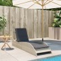 Sun lounger with light gray synthetic rattan cushion 60x205x73 cm by , Loungers - Ref: Foro24-368283, Price: 156,50 €, Discou...