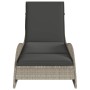Sun lounger with light gray synthetic rattan cushion 60x205x73 cm by , Loungers - Ref: Foro24-368283, Price: 156,50 €, Discou...