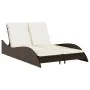 Synthetic rattan sun lounger with brown cushions 114x205x73 cm by , Loungers - Ref: Foro24-368288, Price: 243,66 €, Discount: %