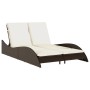 Tumbona con cojines ratán sintético marrón 114x205x73 cm de , Tumbonas - Ref: Foro24-368288, Precio: 248,00 €, Descuento: %
