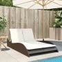 Synthetic rattan sun lounger with brown cushions 114x205x73 cm by , Loungers - Ref: Foro24-368288, Price: 243,66 €, Discount: %