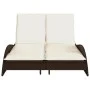 Synthetic rattan sun lounger with brown cushions 114x205x73 cm by , Loungers - Ref: Foro24-368288, Price: 243,66 €, Discount: %