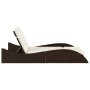 Synthetic rattan sun lounger with brown cushions 114x205x73 cm by , Loungers - Ref: Foro24-368288, Price: 248,00 €, Discount: %