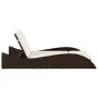 Synthetic rattan sun lounger with brown cushions 114x205x73 cm by , Loungers - Ref: Foro24-368288, Price: 243,66 €, Discount: %