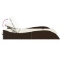 Tumbona con cojines ratán sintético marrón 114x205x73 cm de , Tumbonas - Ref: Foro24-368288, Precio: 248,00 €, Descuento: %