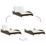 Synthetic rattan sun lounger with brown cushions 114x205x73 cm by , Loungers - Ref: Foro24-368288, Price: 248,00 €, Discount: %
