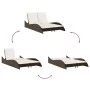 Synthetic rattan sun lounger with brown cushions 114x205x73 cm by , Loungers - Ref: Foro24-368288, Price: 243,66 €, Discount: %