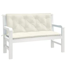 Cushions for garden bench 2 units cream melange fabric 120x50x7 cm by , Cushions for chairs and sofas - Ref: Foro24-4002599, ...