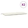 Cushions for garden bench 2 units cream melange fabric 120x50x7 cm by , Cushions for chairs and sofas - Ref: Foro24-4002599, ...